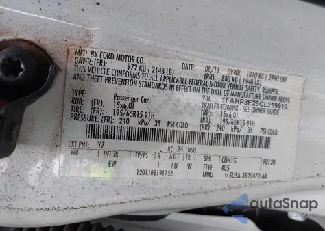 2012 Ford Focus S from USA, damaged, VIN 1FAHP3E26CL219919